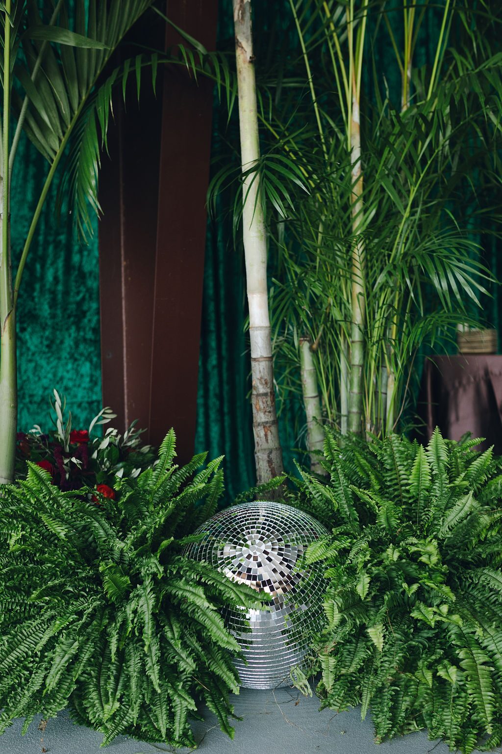 Disco plants centerpiece